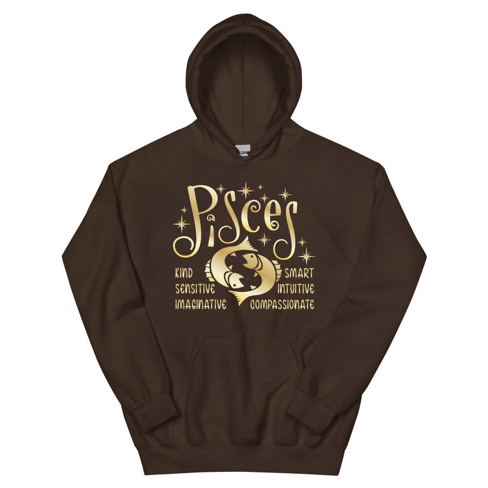 Pisces Zodiac Positive Traits Hoodie - Dark Chocolate Color - https://ascensionemporium.net
